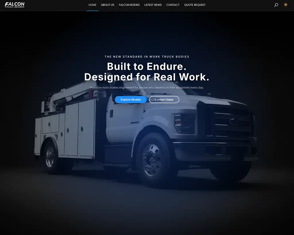 Falcon Truck Bodies website