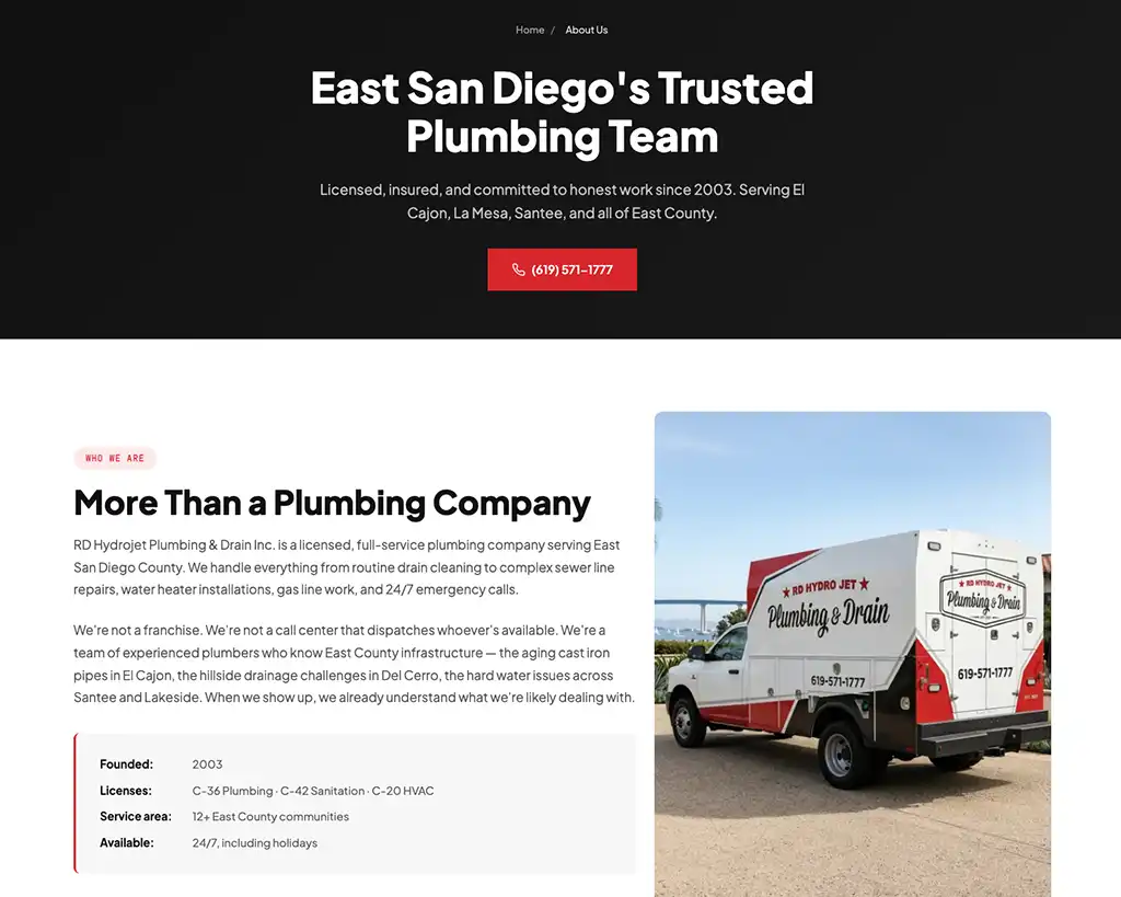 RD Hydrojet Plumbing & Drain East screenshot 2