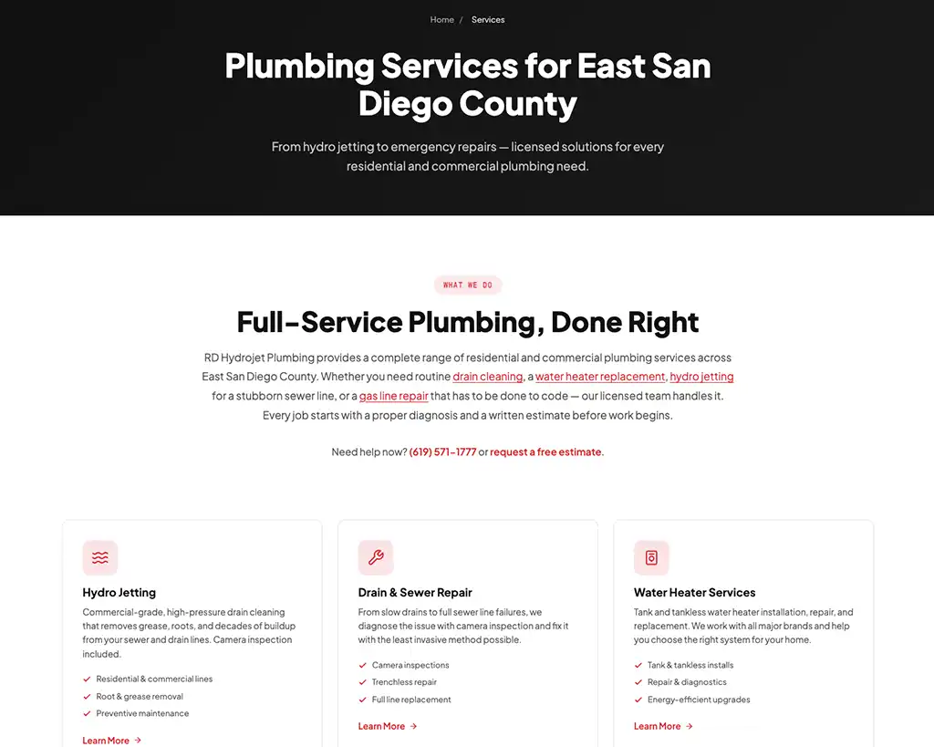 RD Hydrojet Plumbing & Drain East screenshot 3