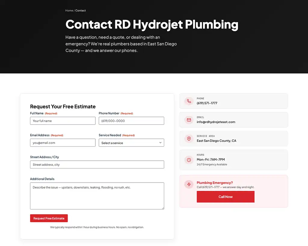 RD Hydrojet Plumbing & Drain East screenshot 4
