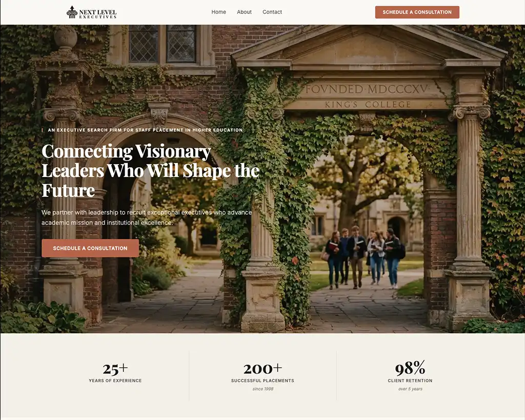 Next Level Executives website