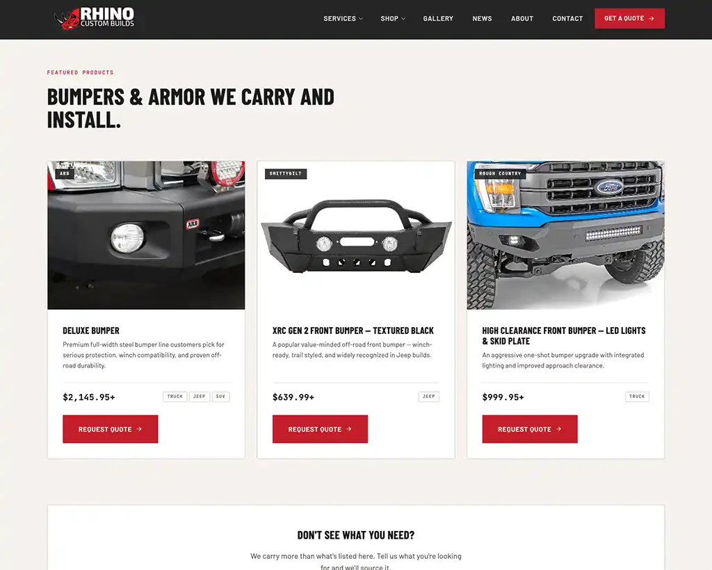 Rhino Custom Builds screenshot 4