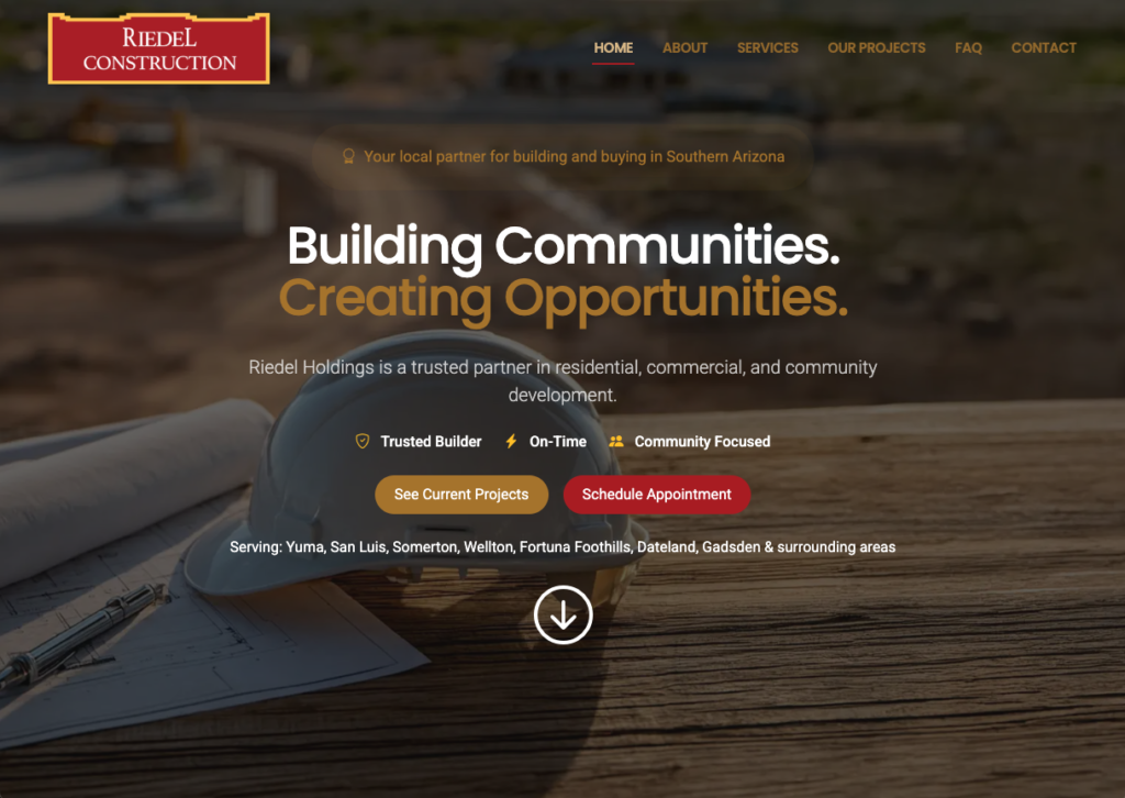Riedel Holdings website screenshot