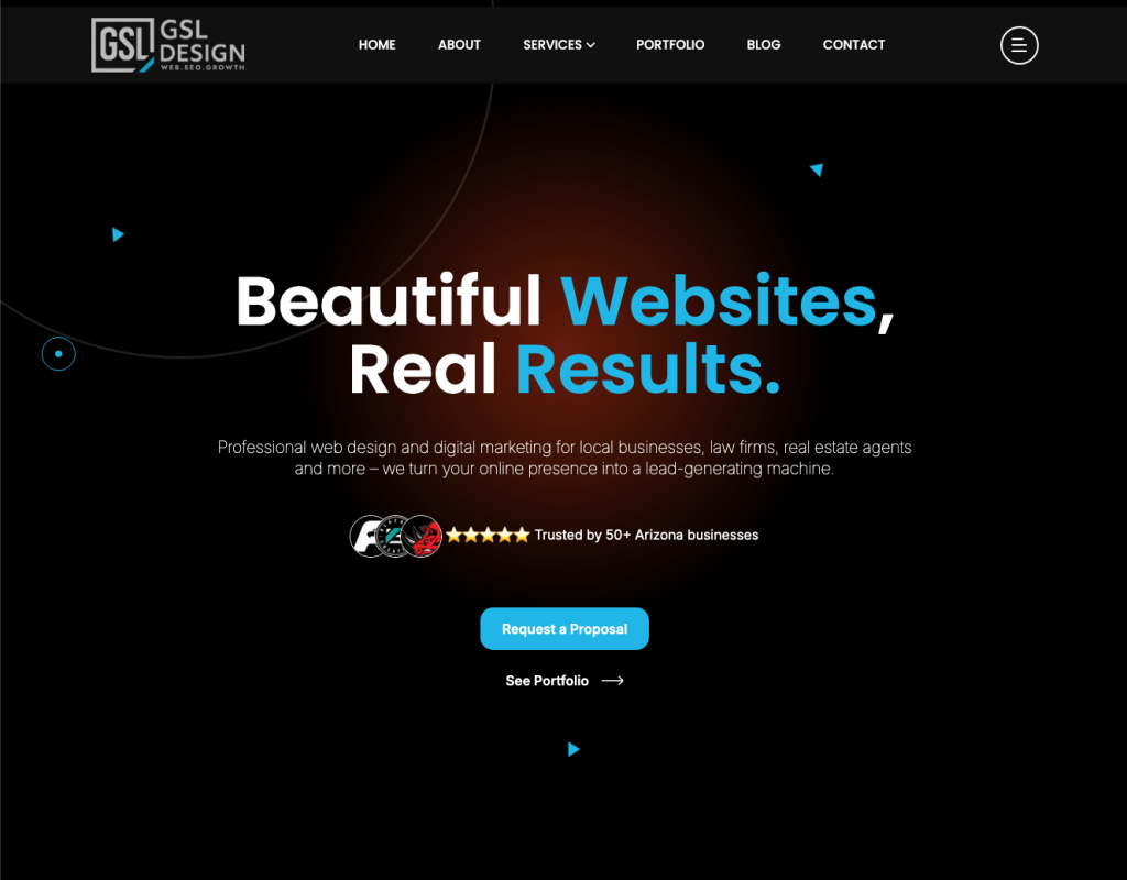 The previous GSL Design website homepage