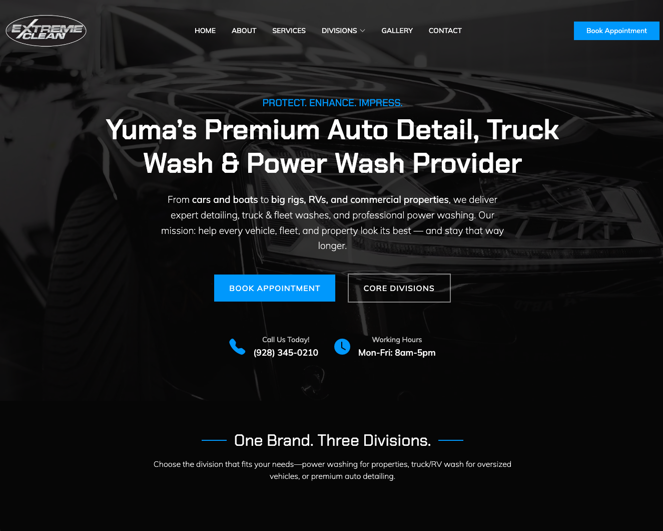Extreme Clean website project screenshot