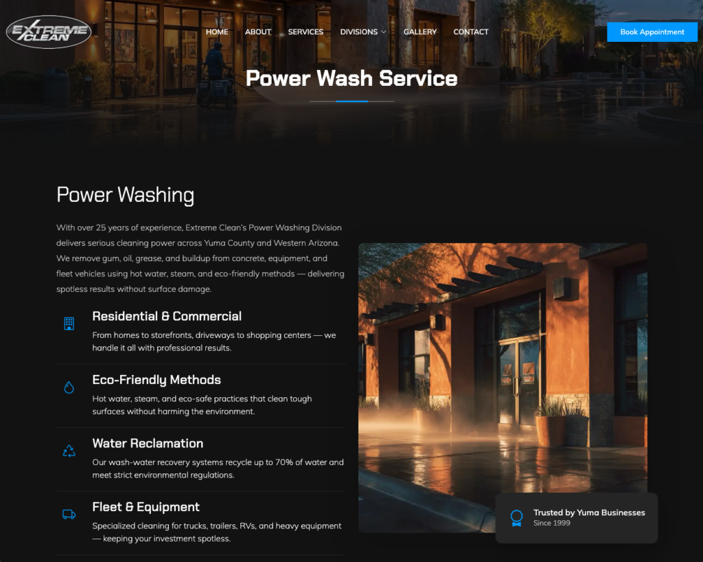 Extreme Clean website project view 4