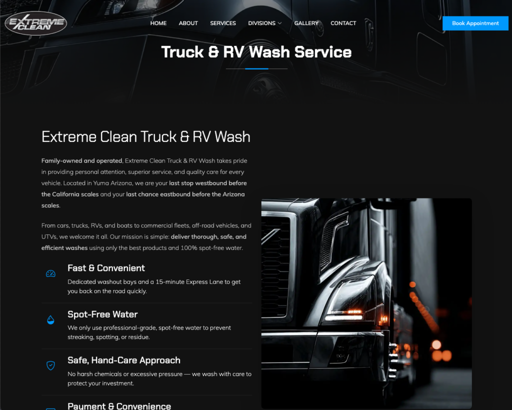 Extreme Clean website project view 5