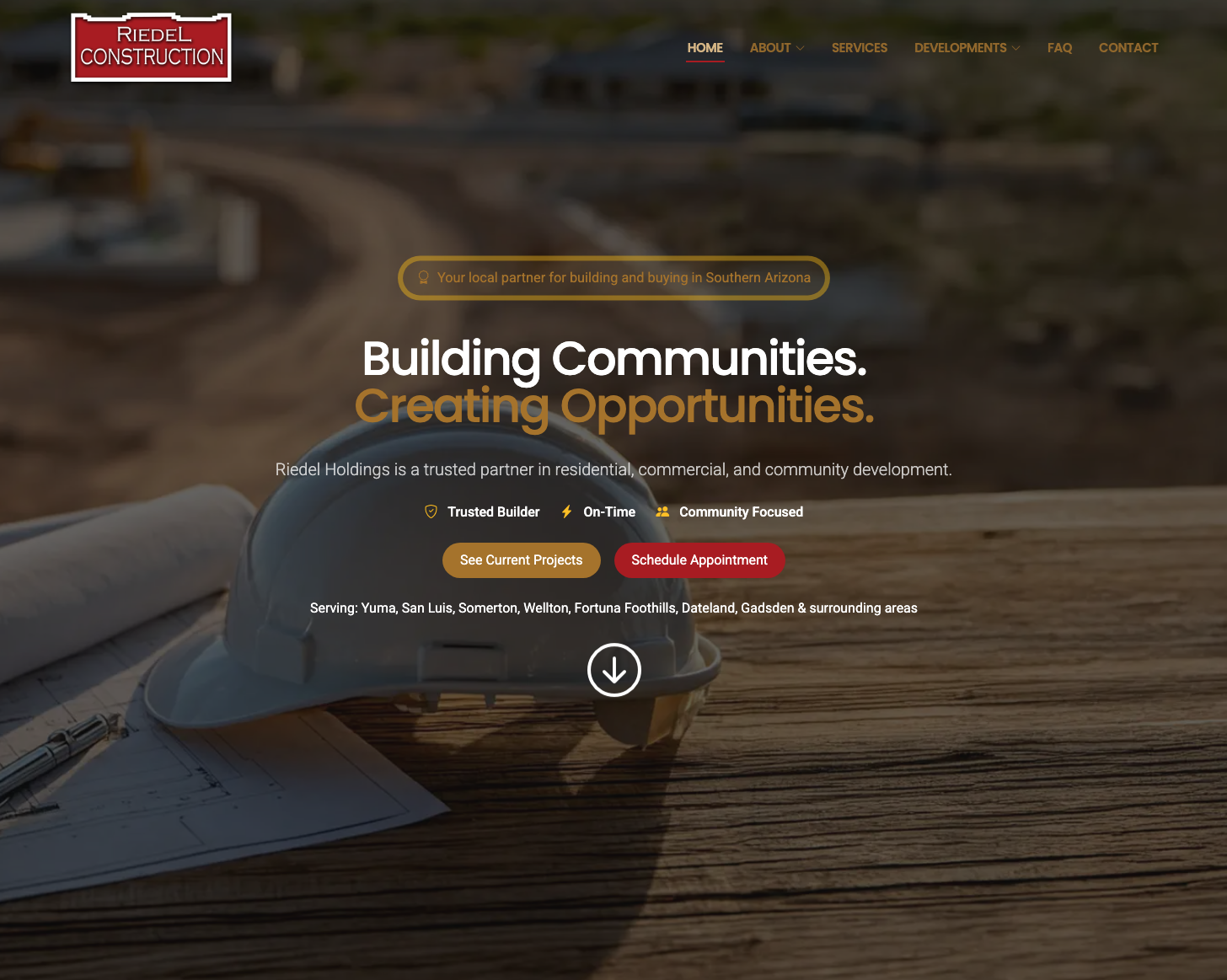 Riedel Construction website project screenshot