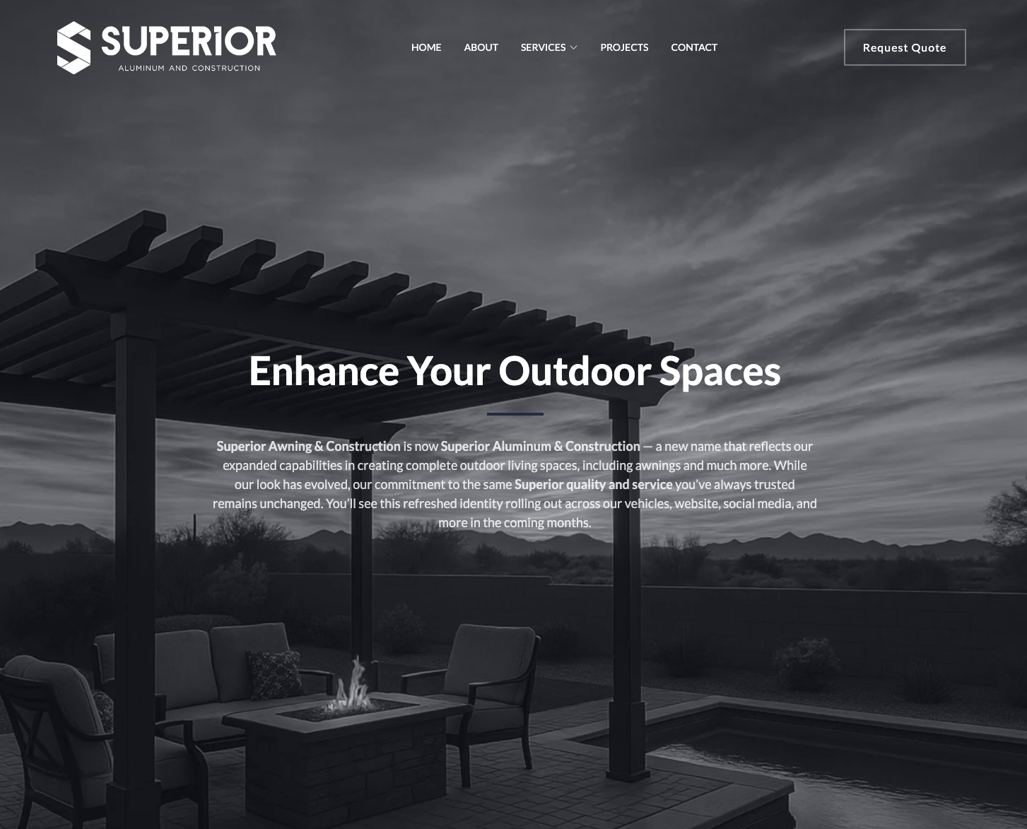 Superior Awning website project screenshot