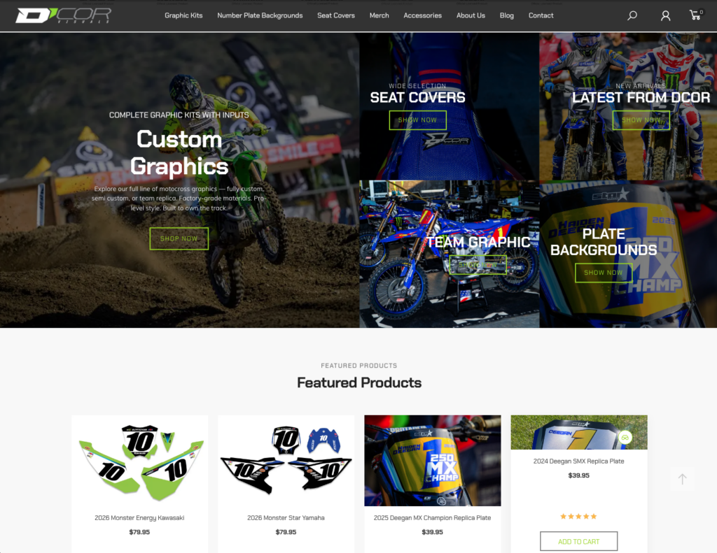 D’Cor Visuals website project view 2