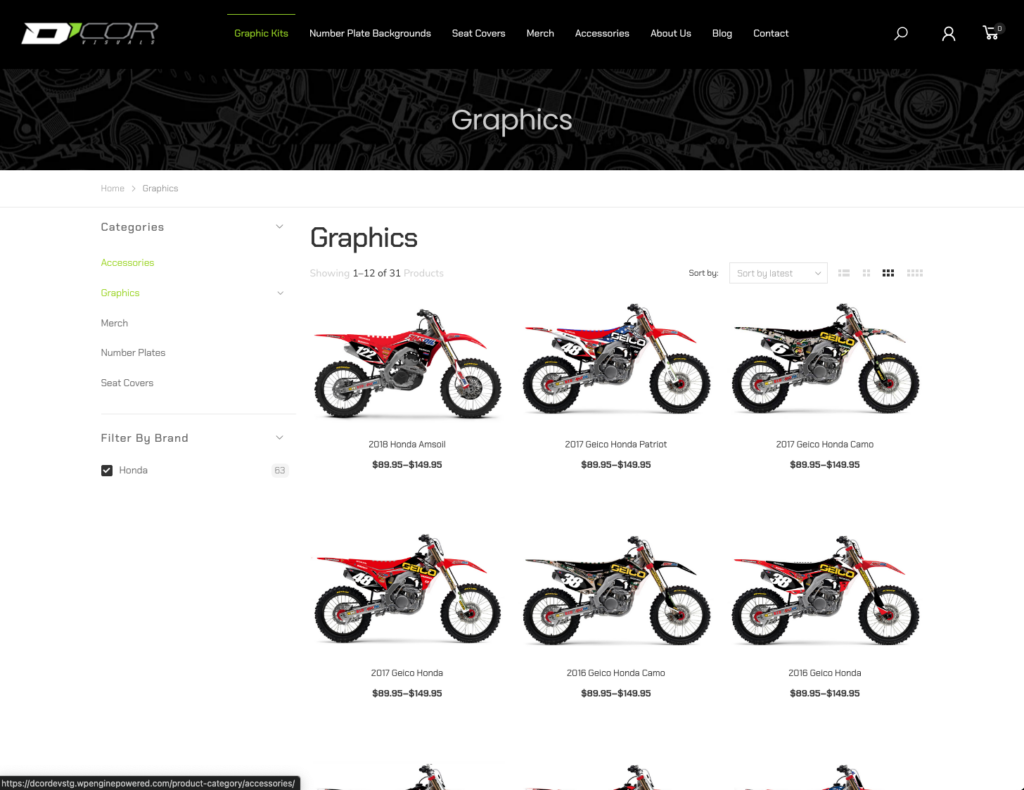 D’Cor Visuals website project view 3